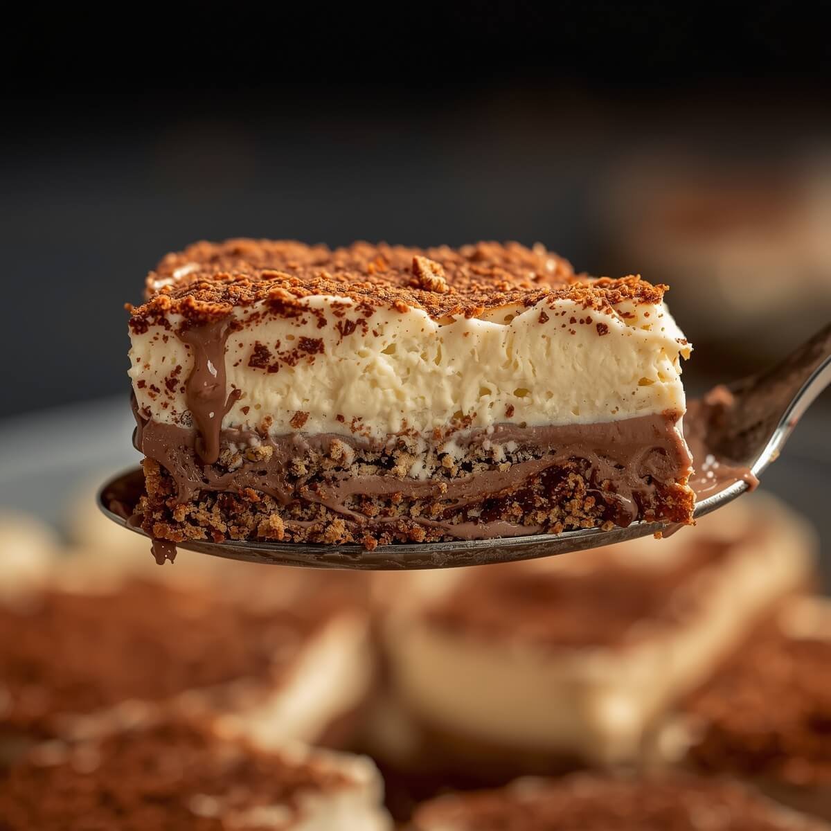 Tiramisu Nutella Spéculos Chocolat Cremy et gourmand Cuillère macro